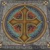 Decorative concrete design created at the World of Concrete. Chris Swanson Colour bead blasted and stained.